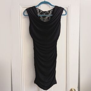 Black Ruffled Body-con Dress